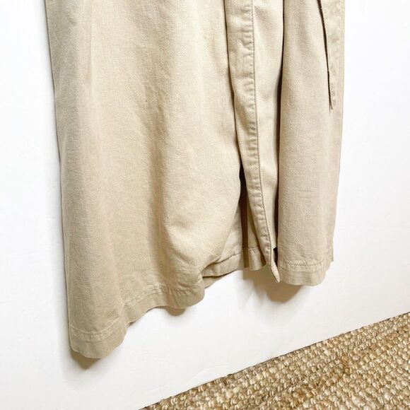 Boyish The Ezra Belted Midi Wrap Dress Short Sleeve Cotton Tan Size XS - Picture 5 of 9